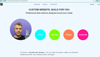 Screenshot of portfolio project